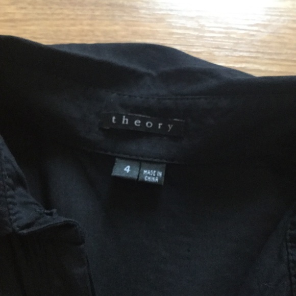 Theory Black Linen Blend Shift Baby Doll Dress - Picture 3 of 8